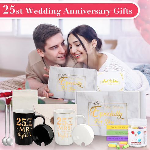 Mr and Mrs Mug Gift for 25 Year  Wedding Anniversary